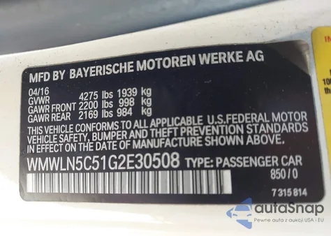 2016 Mini Clubman Cooper from USA, damaged, VIN WMWLN5C51G2E30508